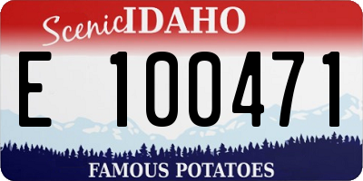 ID license plate E100471