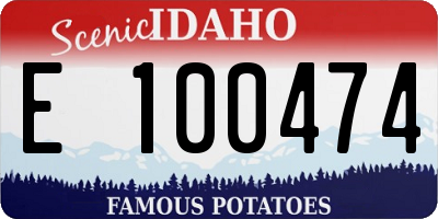 ID license plate E100474
