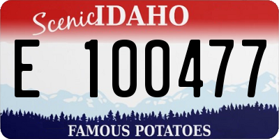 ID license plate E100477