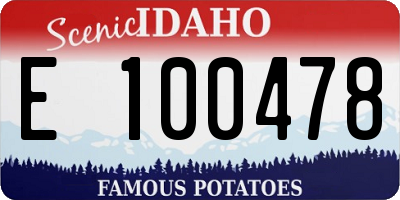 ID license plate E100478