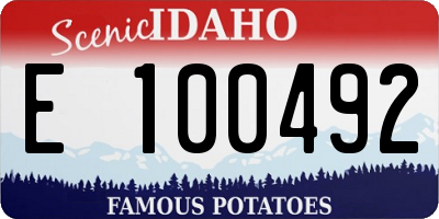 ID license plate E100492