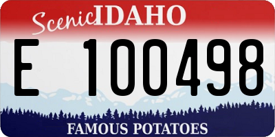 ID license plate E100498
