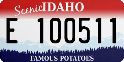ID license plate E100511