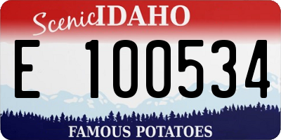ID license plate E100534
