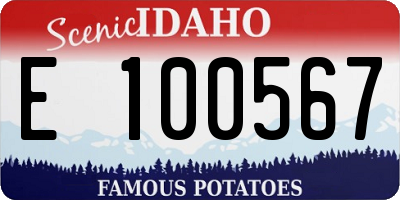 ID license plate E100567