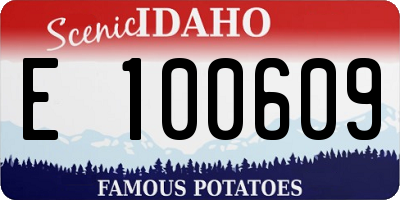 ID license plate E100609