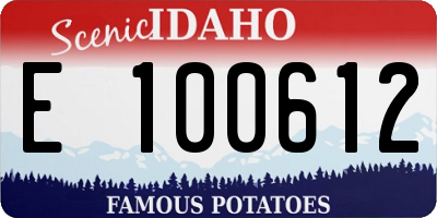ID license plate E100612