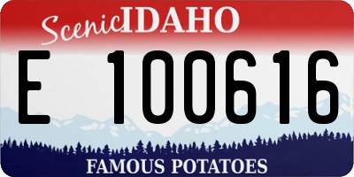 ID license plate E100616