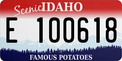ID license plate E100618