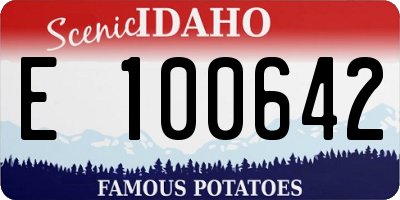 ID license plate E100642