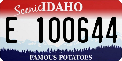 ID license plate E100644