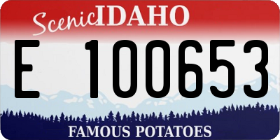 ID license plate E100653