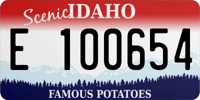 ID license plate E100654