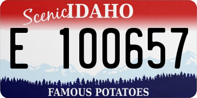 ID license plate E100657