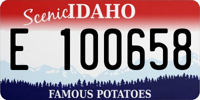 ID license plate E100658