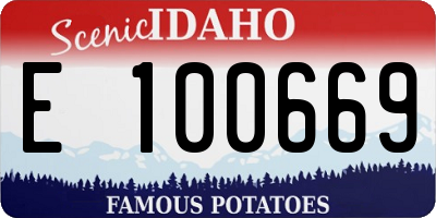 ID license plate E100669