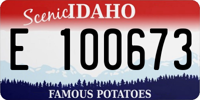 ID license plate E100673