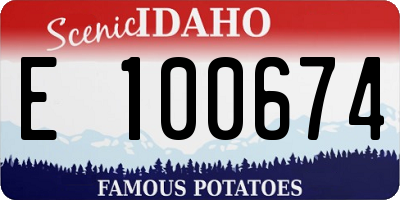 ID license plate E100674