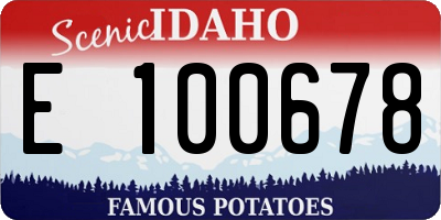 ID license plate E100678