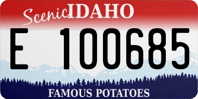 ID license plate E100685