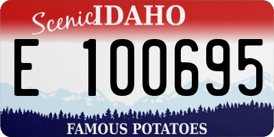 ID license plate E100695
