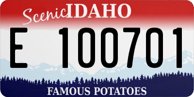 ID license plate E100701