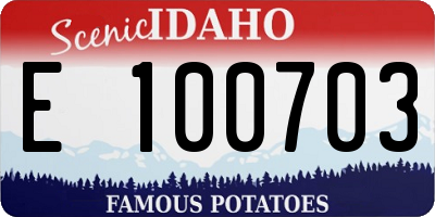 ID license plate E100703