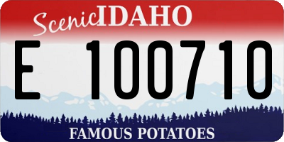 ID license plate E100710