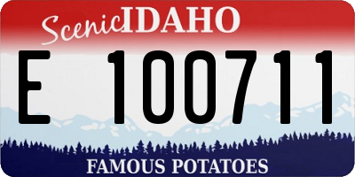 ID license plate E100711