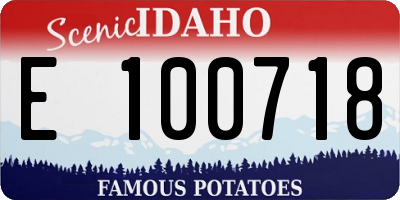 ID license plate E100718