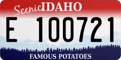 ID license plate E100721