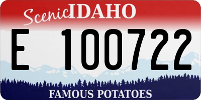 ID license plate E100722