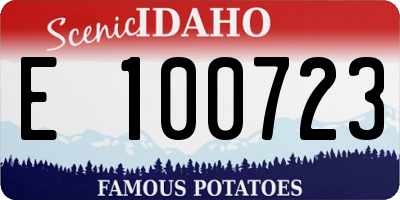 ID license plate E100723