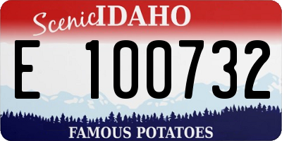 ID license plate E100732