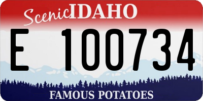 ID license plate E100734