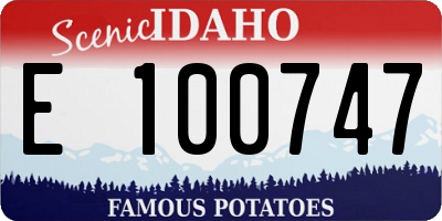 ID license plate E100747