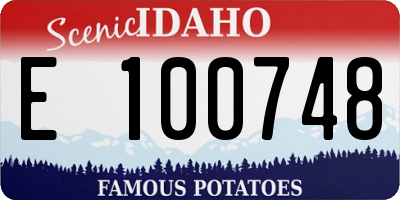 ID license plate E100748
