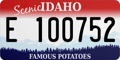 ID license plate E100752