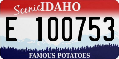 ID license plate E100753