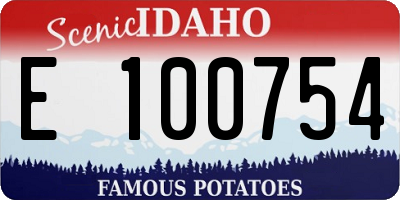 ID license plate E100754