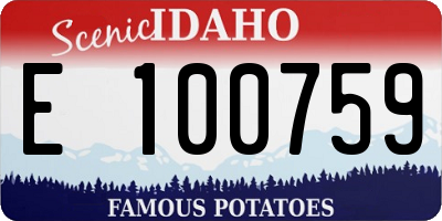 ID license plate E100759