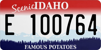 ID license plate E100764