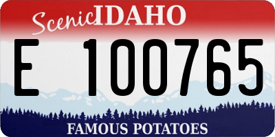ID license plate E100765