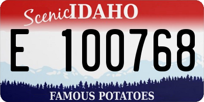 ID license plate E100768