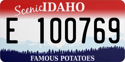 ID license plate E100769