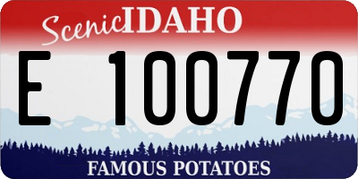 ID license plate E100770