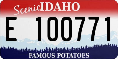 ID license plate E100771