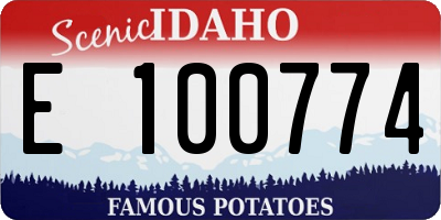 ID license plate E100774