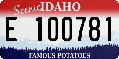 ID license plate E100781