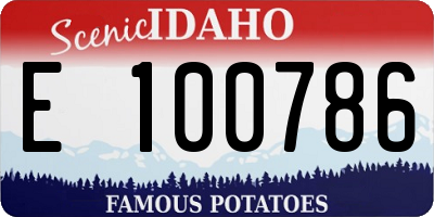ID license plate E100786